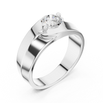 14K Solid Gold Lab Diamond Solitaire Ring, White Gold, view 2