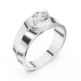 14K Solid Gold Lab Diamond Solitaire Ring, White Gold, view 2