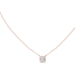 14K Solid Gold Lab Diamond Solitaire Pendant Necklace, Rose Gold, view 1