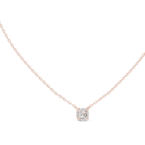 14K Solid Gold Lab Diamond Solitaire Pendant Necklace, Rose Gold, view 1