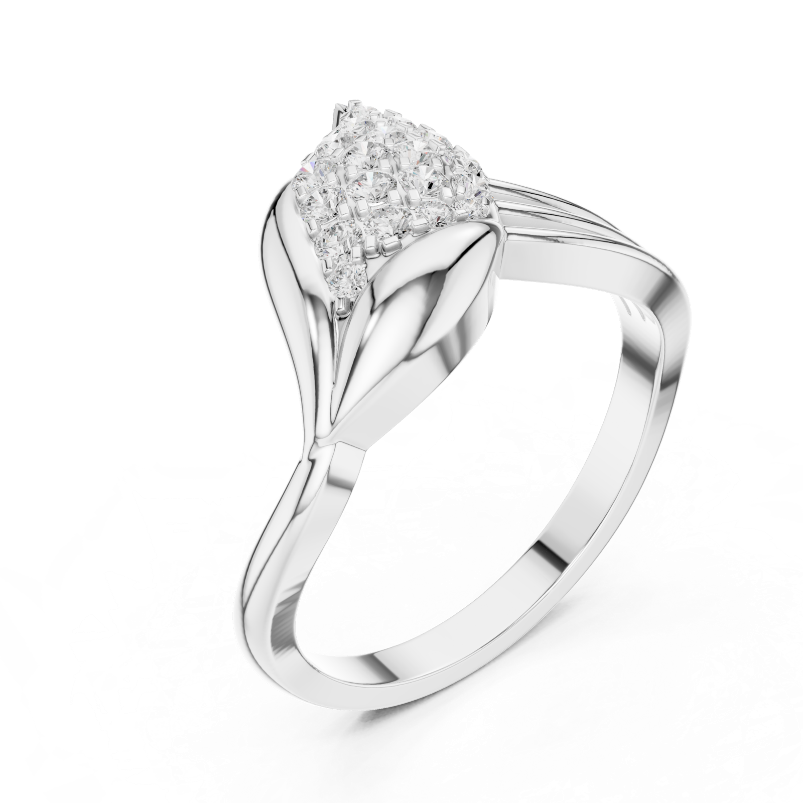 Gold Ring DDLR-664, White Gold, view 2