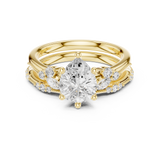 Gold Ring DDLR-299, Pear center stone, Yellow Gold, view 4