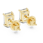 14K Solid Gold Lab Diamond Stud Earrings, Yellow Gold, view 3