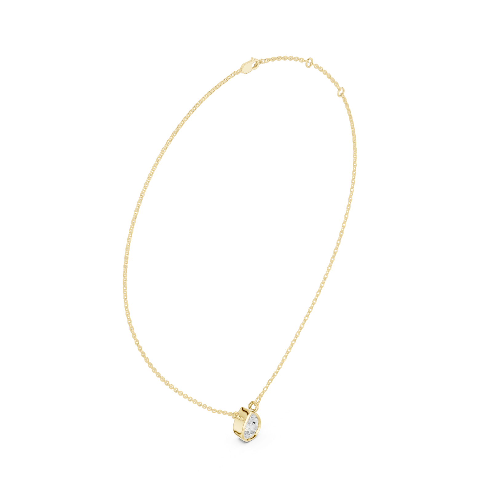Gold Jewelry DDPS-001, Pear center stone, Yellow Gold, view 1