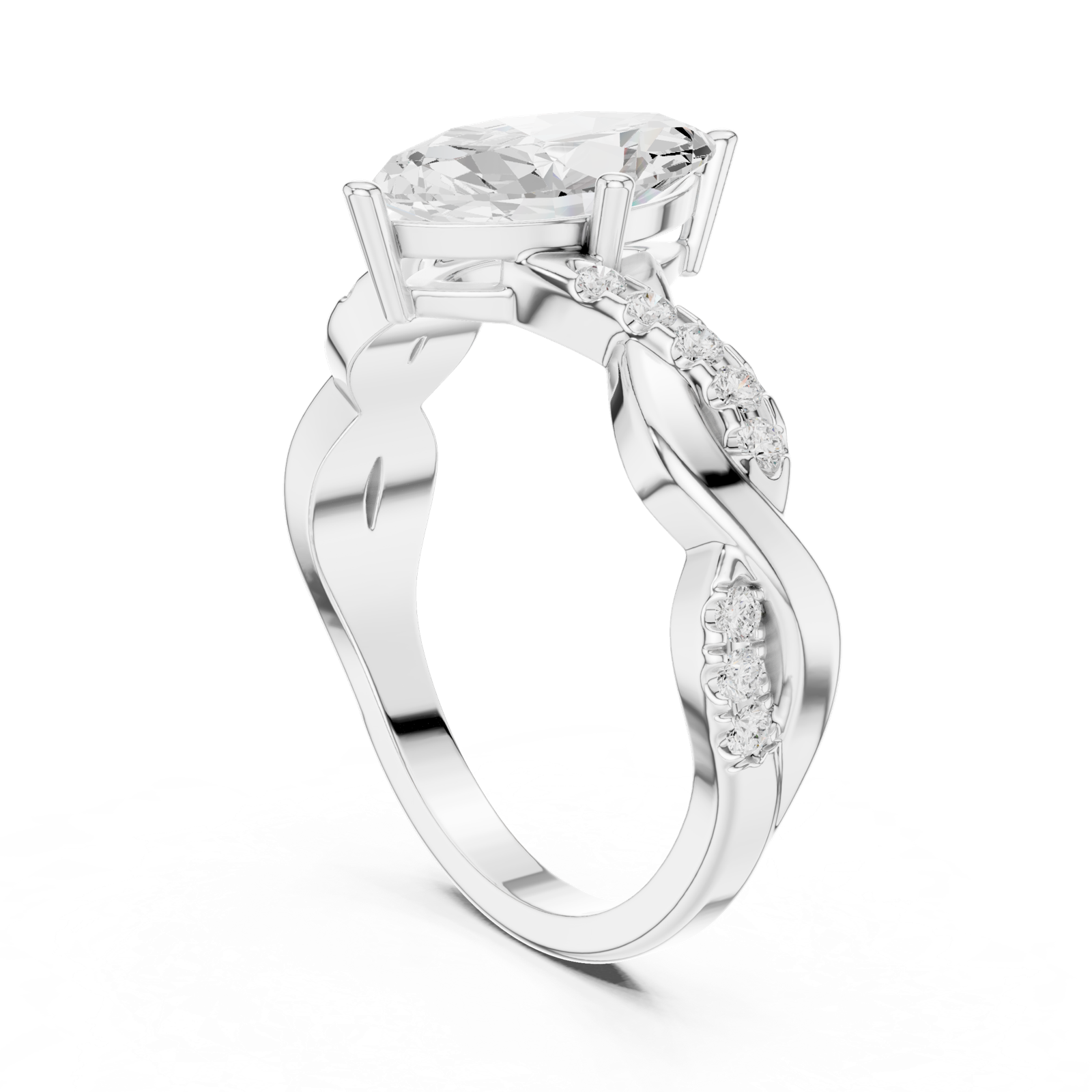 Gold Ring DDLR-1104, White Gold, view 1