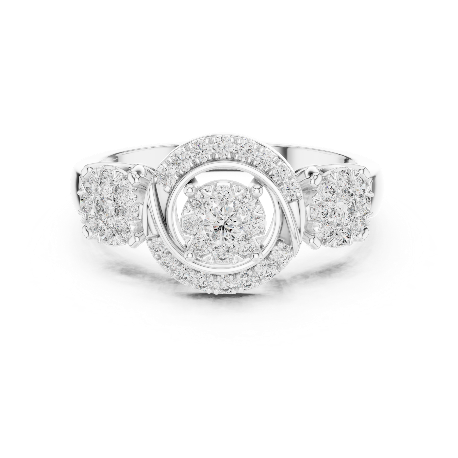 Gold Ring 19-120022L, White Gold, view 4