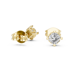 14K Solid Gold Lab Diamond Stud Earrings, Yellow Gold, view 1