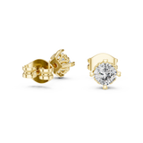 14K Solid Gold Lab Diamond Stud Earrings, Yellow Gold, view 1