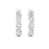 14K Solid Gold Lab Diamond Huggie Earrings, White Gold