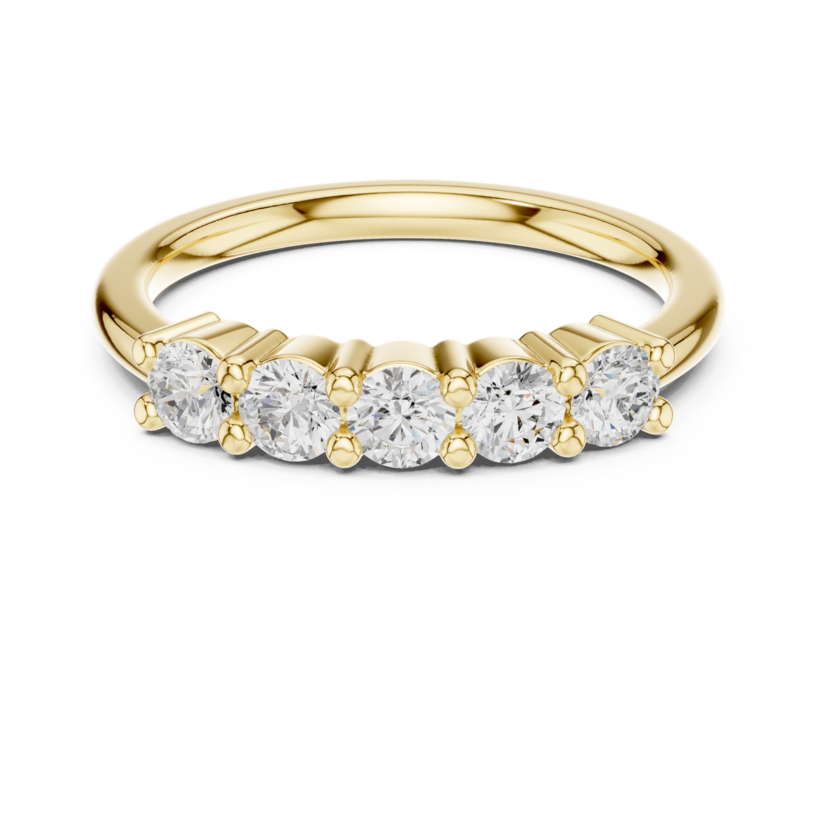 14K Solid Gold Lab Diamond Eternity Ring, Yellow Gold