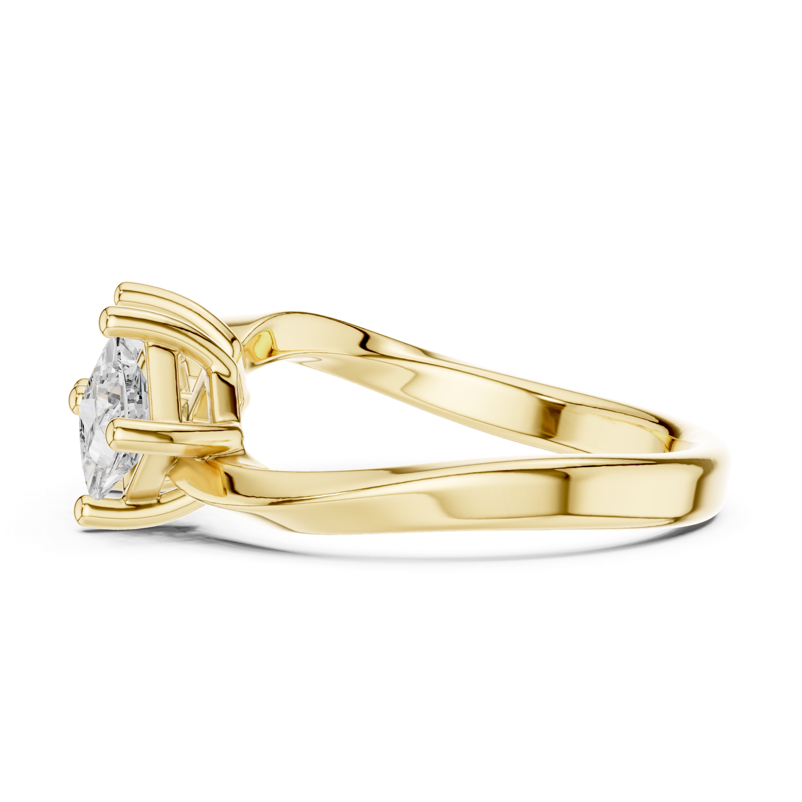 Gold Ring DDLR-489, Yellow Gold, view 3