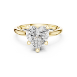 Gold Ring DDLR-175, Heart center stone, Yellow Gold, view 4