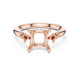 Gold Ring DDLR-164, Princess center stone, Rose Gold, view 4