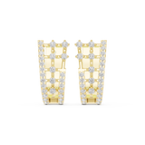 14K Solid Gold Lab Diamond Cluster Earrings, Yellow Gold