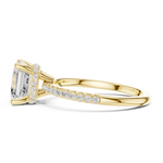 Gold Ring DDLR-177, Asscher center stone, Yellow Gold, view 3