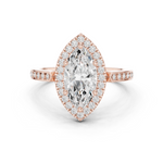 Gold Ring DDLR-349, Marquise center stone, Rose Gold