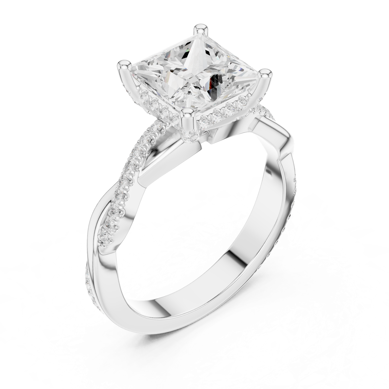 Gold Ring DDLR-883, White Gold, view 2