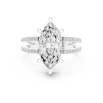Gold Jewelry L36-13, Marquise center stone, White Gold, view 4