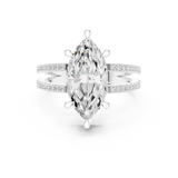 Gold Jewelry L36-13, Marquise center stone, White Gold, view 4