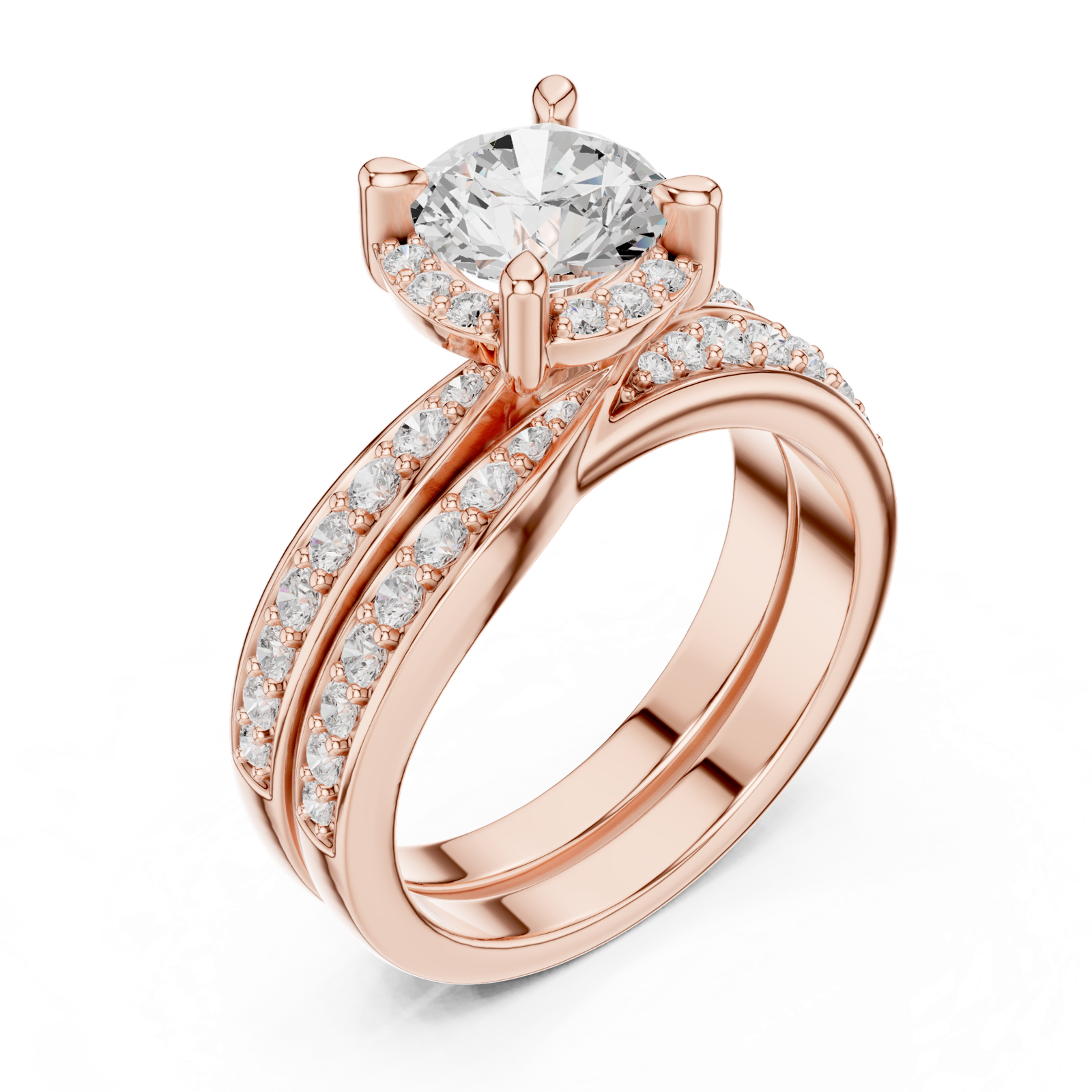 Gold Ring DDLR-294, Rose Gold, view 2