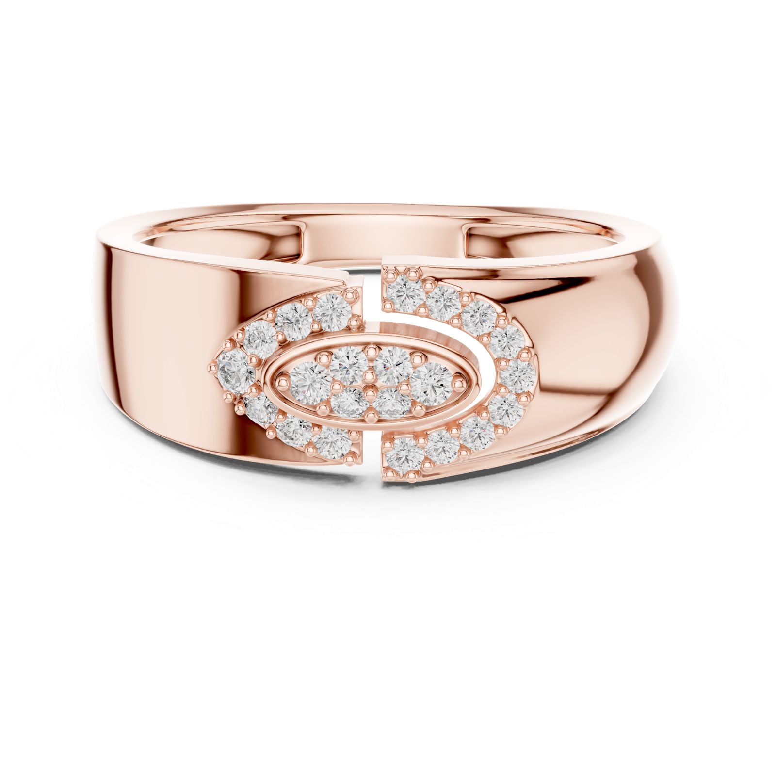 Gold Ring LR-01 (34), Rose Gold, view 4