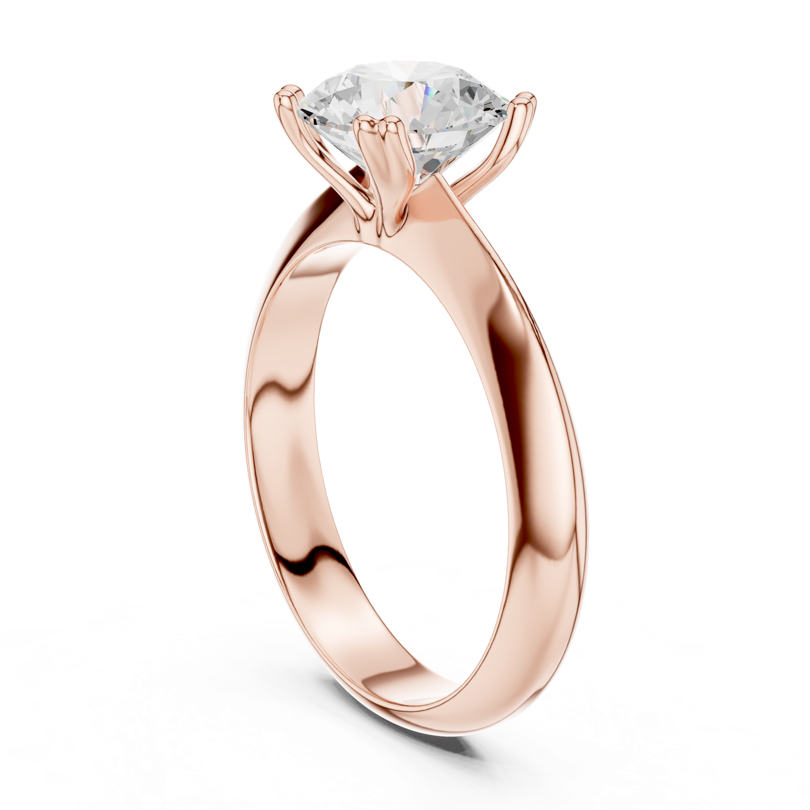 Gold Jewelry L36-8, Round center stone, Rose Gold, view 1