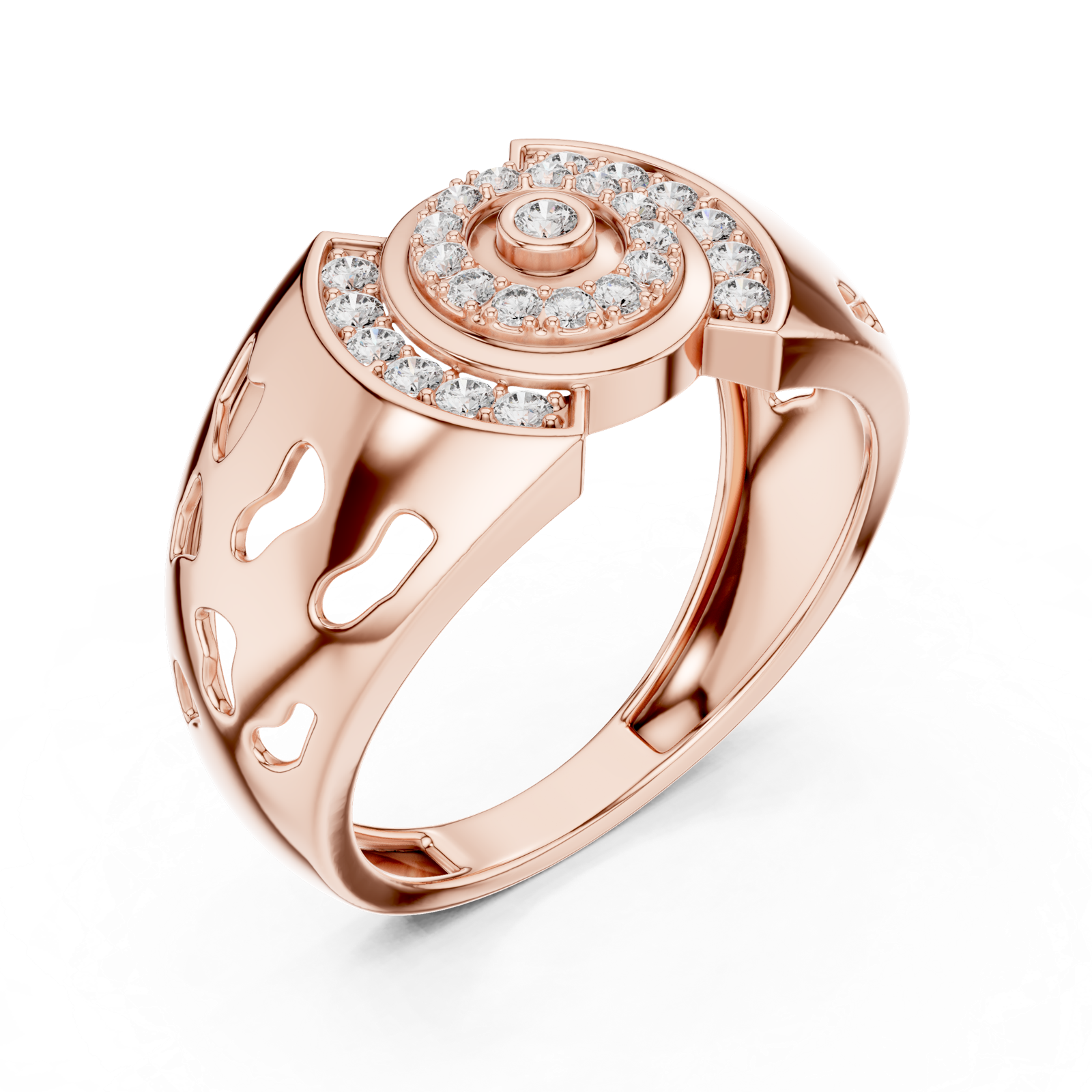 Gold Ring LR-01 (42), Rose Gold, view 2