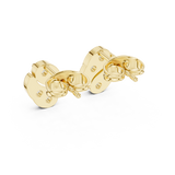 Gold Earrings 9-10022E, Yellow Gold, view 3