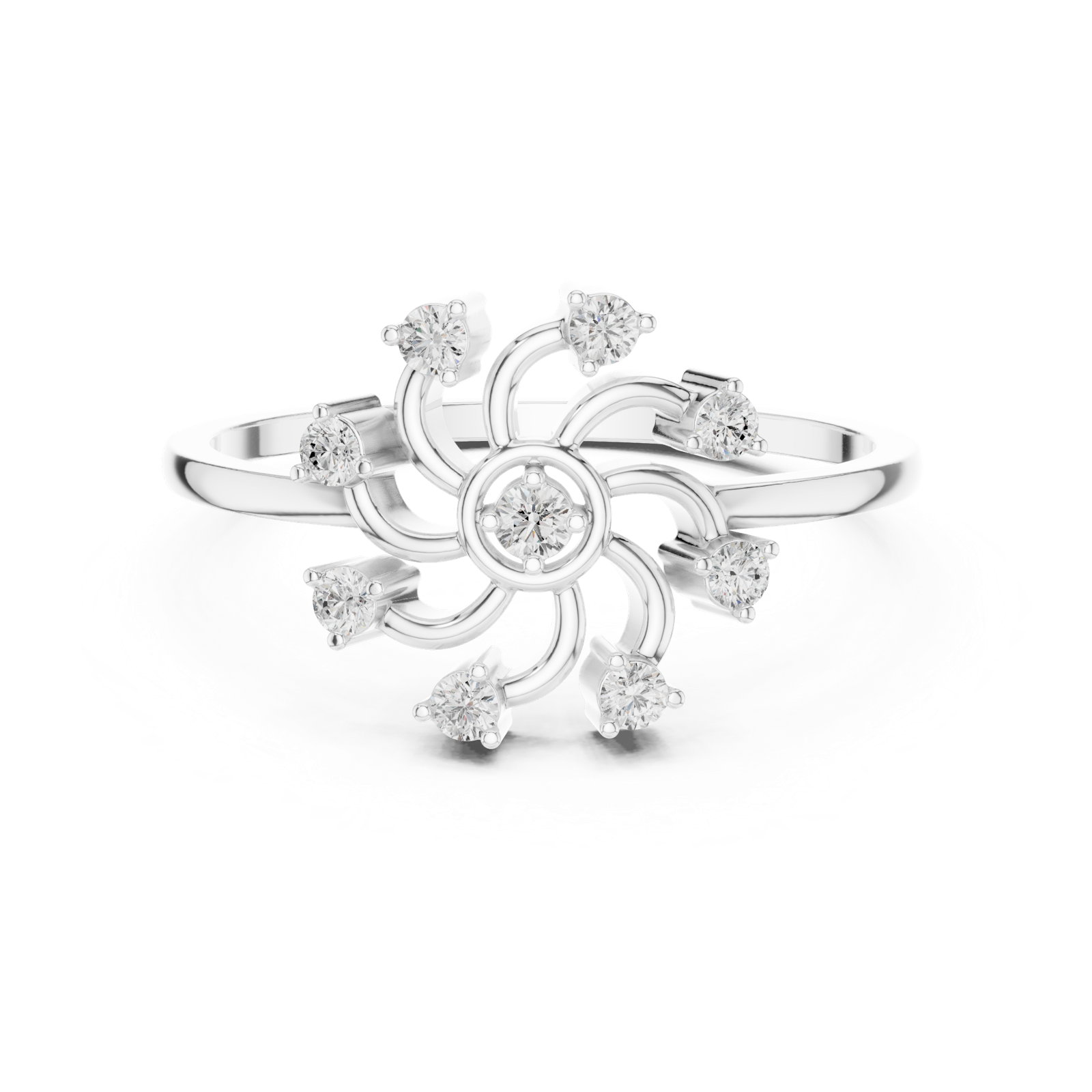 Gold Ring DDLR-635, White Gold, view 4