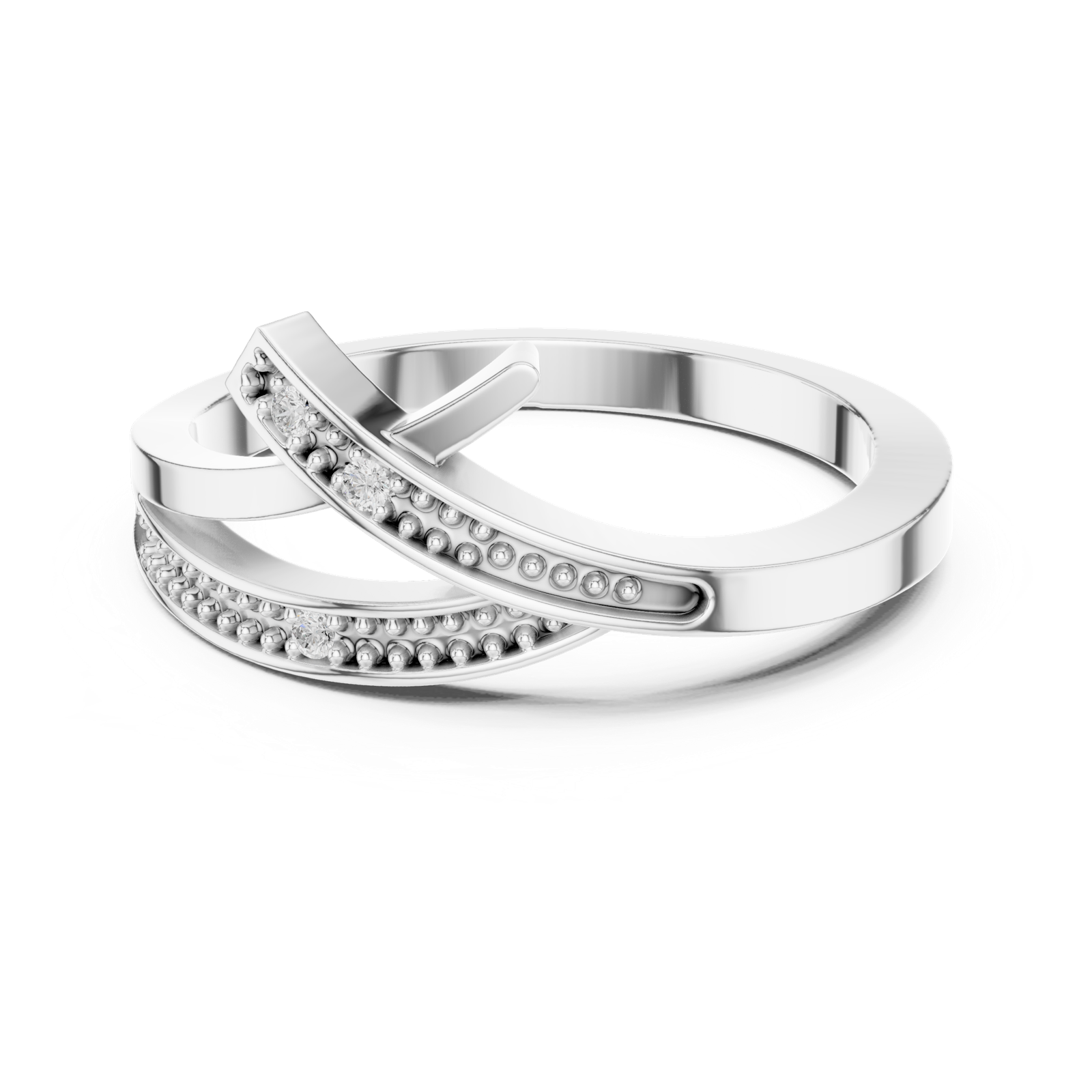 Gold Ring DDLR-737, White Gold, view 4