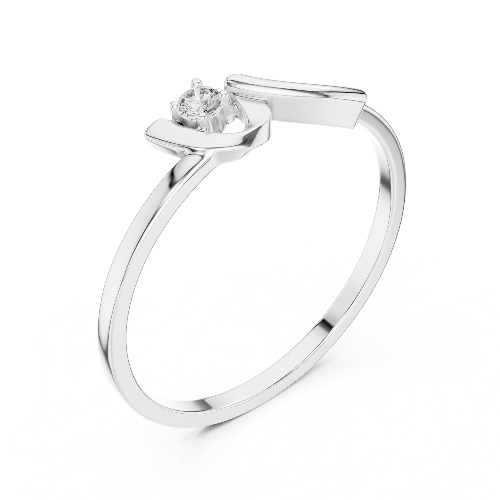 Gold Ring DR-6178, White Gold, view 2