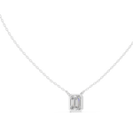 14K Solid Gold Lab Diamond Solitaire Pendant Necklace, White Gold, view 1