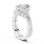 Gold Ring DDLR-440, Oval center stone, White Gold, view 1