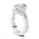 Gold Ring DDLR-440, Oval center stone, White Gold, view 1
