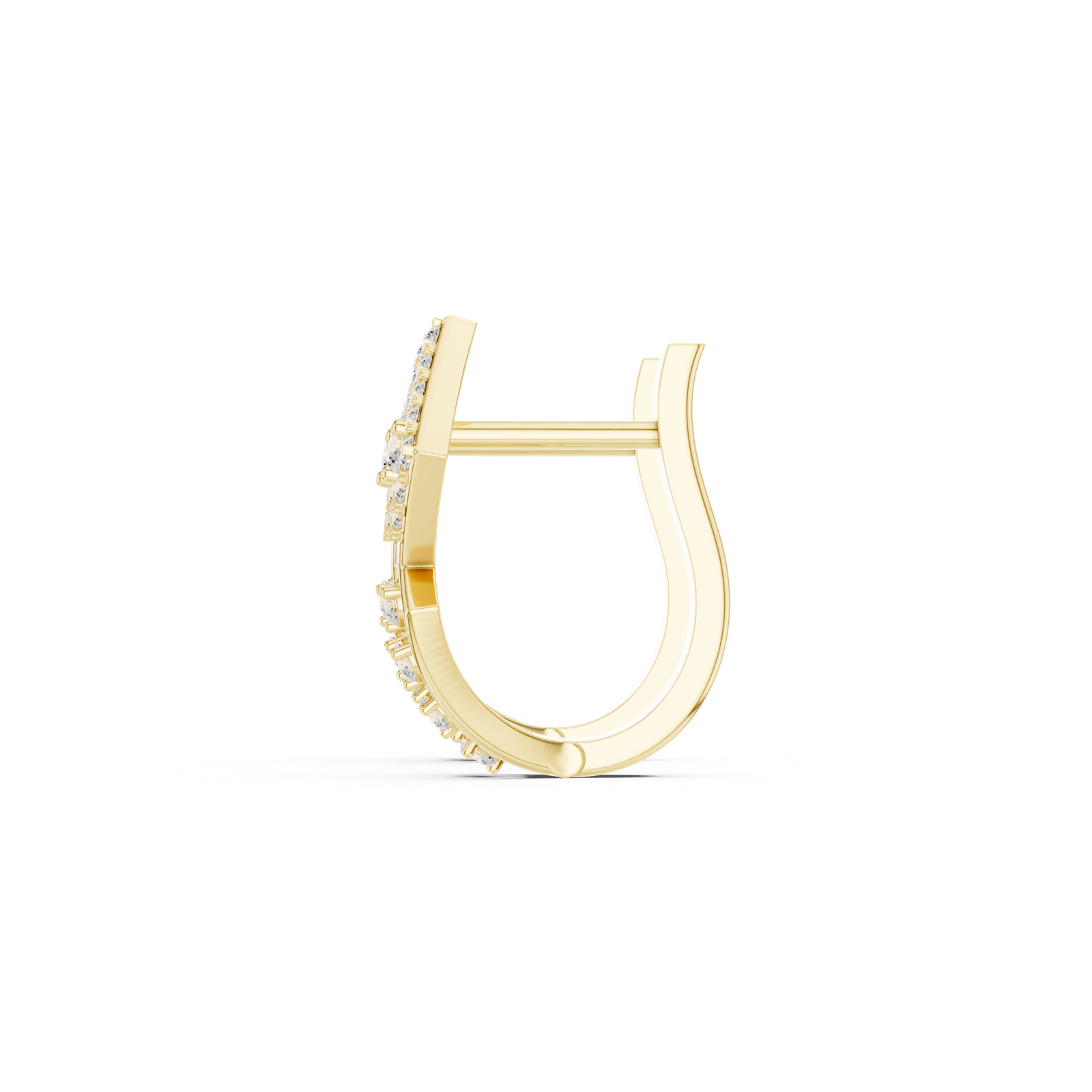 14K Solid Gold Lab Diamond Cluster Earrings, Yellow Gold, view 3