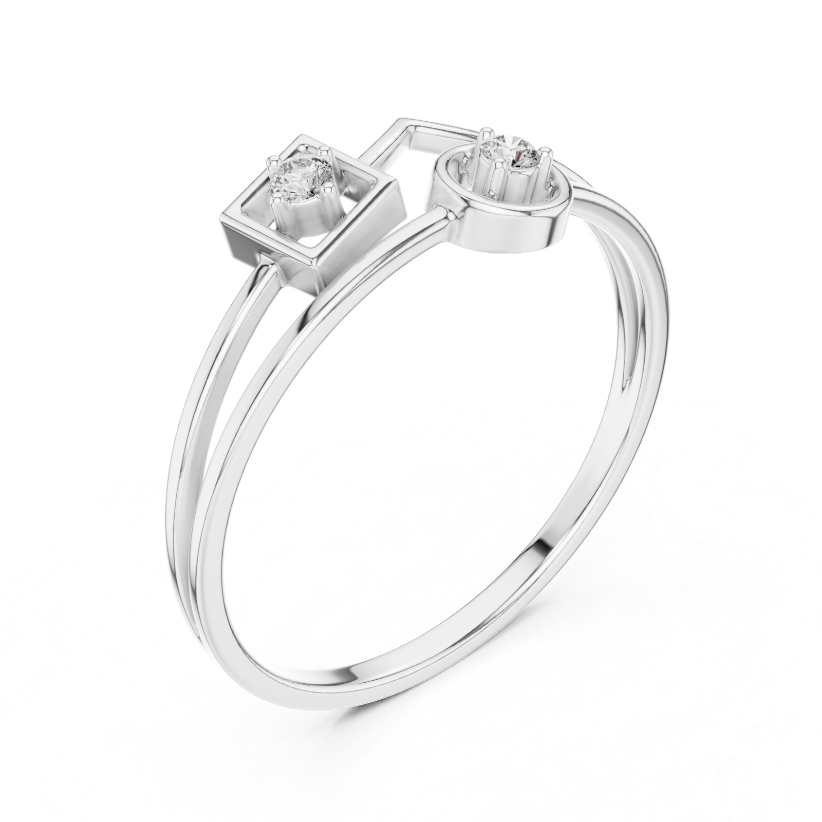 Gold Ring 1 (155), White Gold, view 2