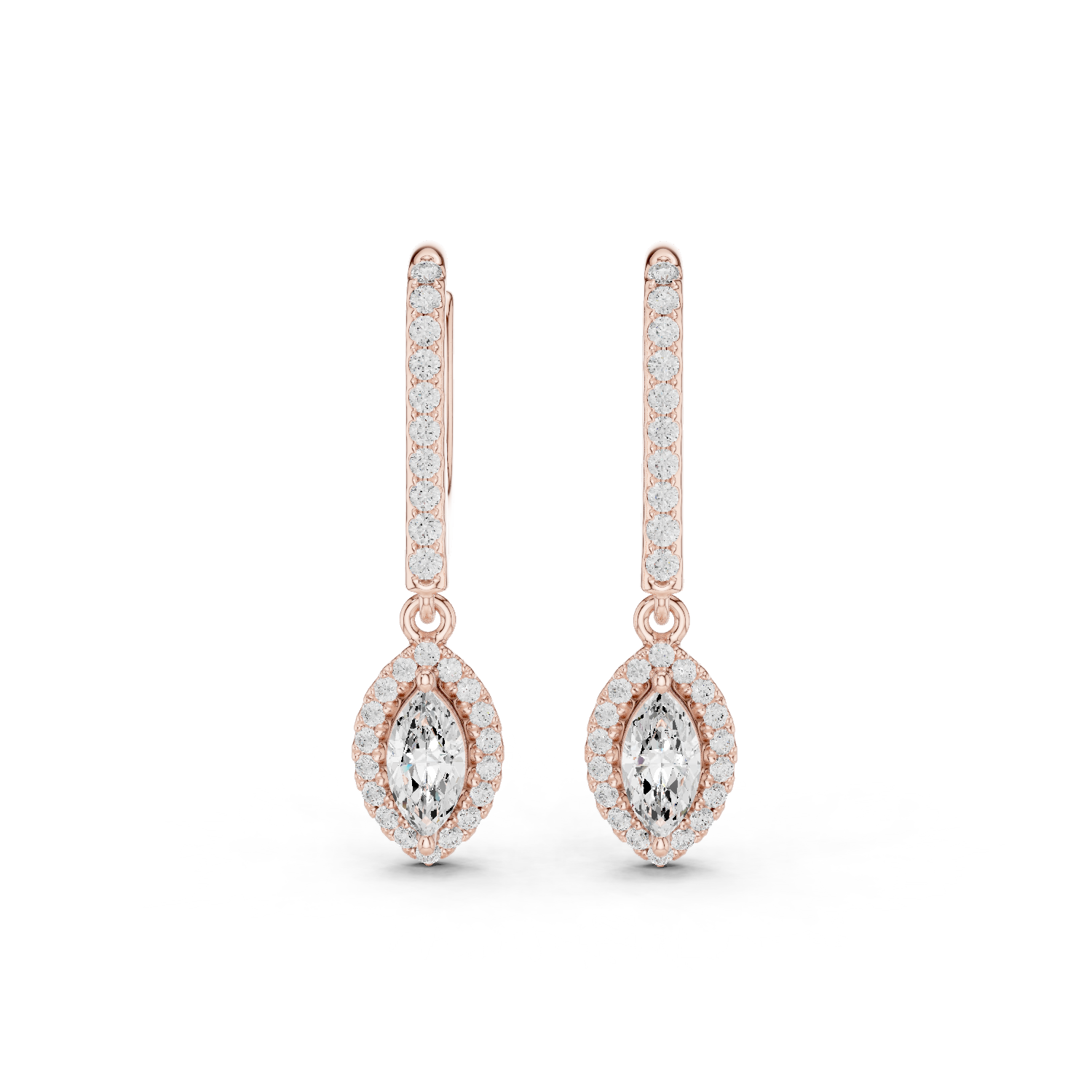 Gold Jewelry DDER-034, Marquise center stone, Rose Gold