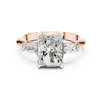 Gold Jewelry L35-67, Radiant center stone, Rose Gold, view 4