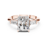 Gold Jewelry L35-67, Radiant center stone, Rose Gold, view 4