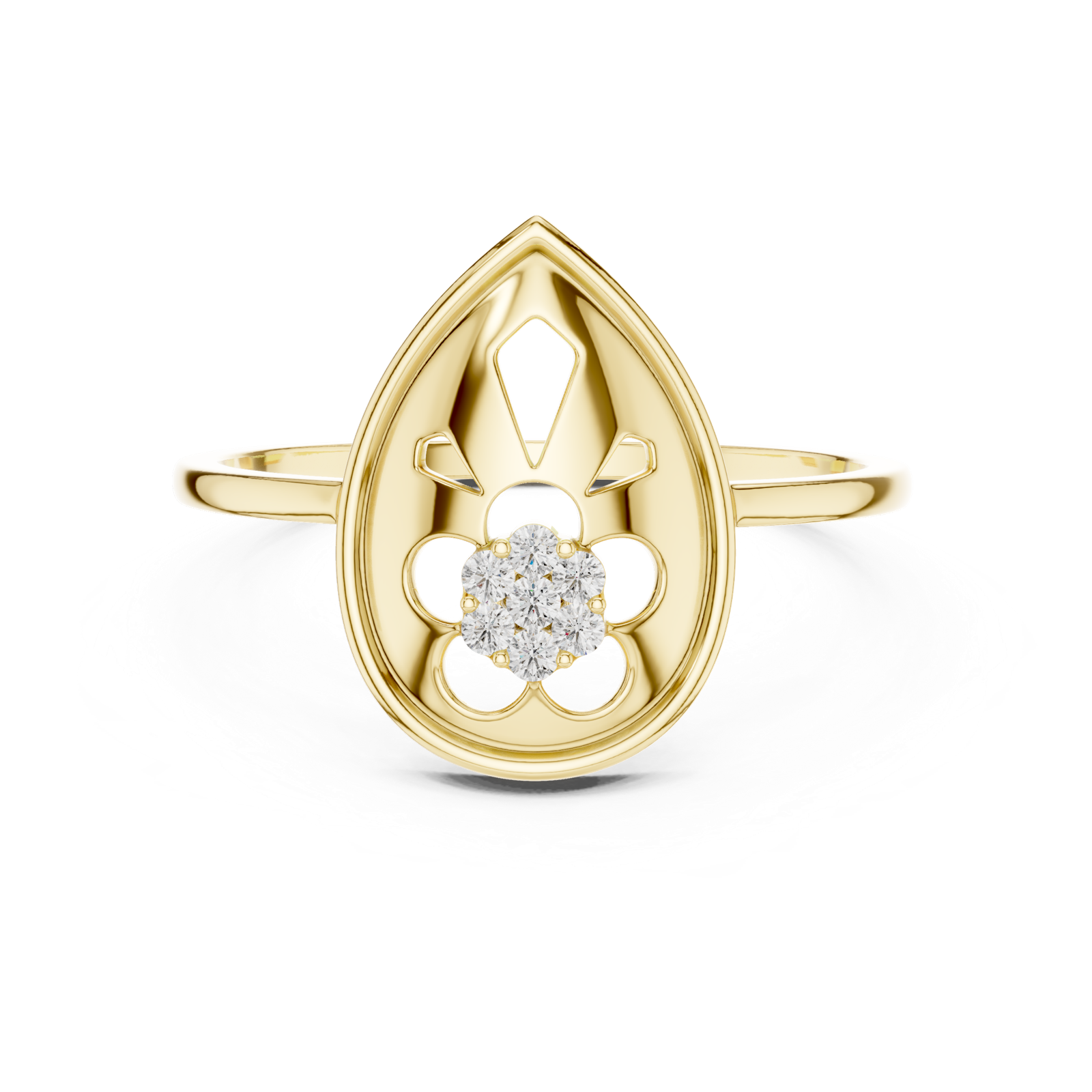 Gold Ring DR-6188, Yellow Gold, view 4