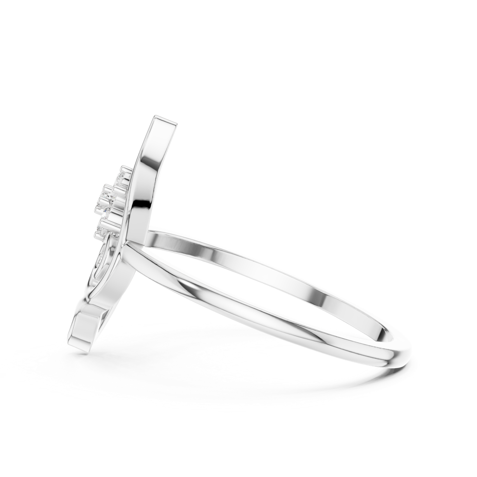 Gold Ring DR-6229, White Gold, view 3