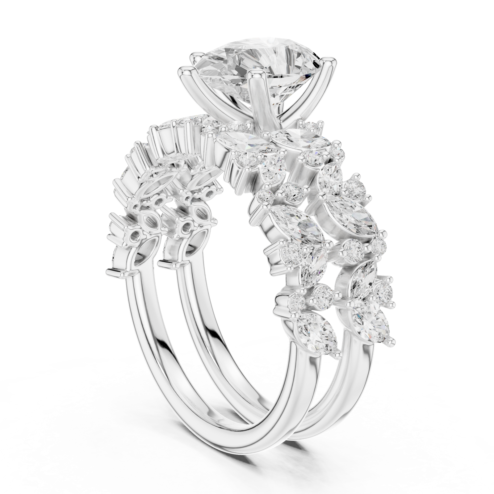 Gold Ring DDLR-944, White Gold, view 1