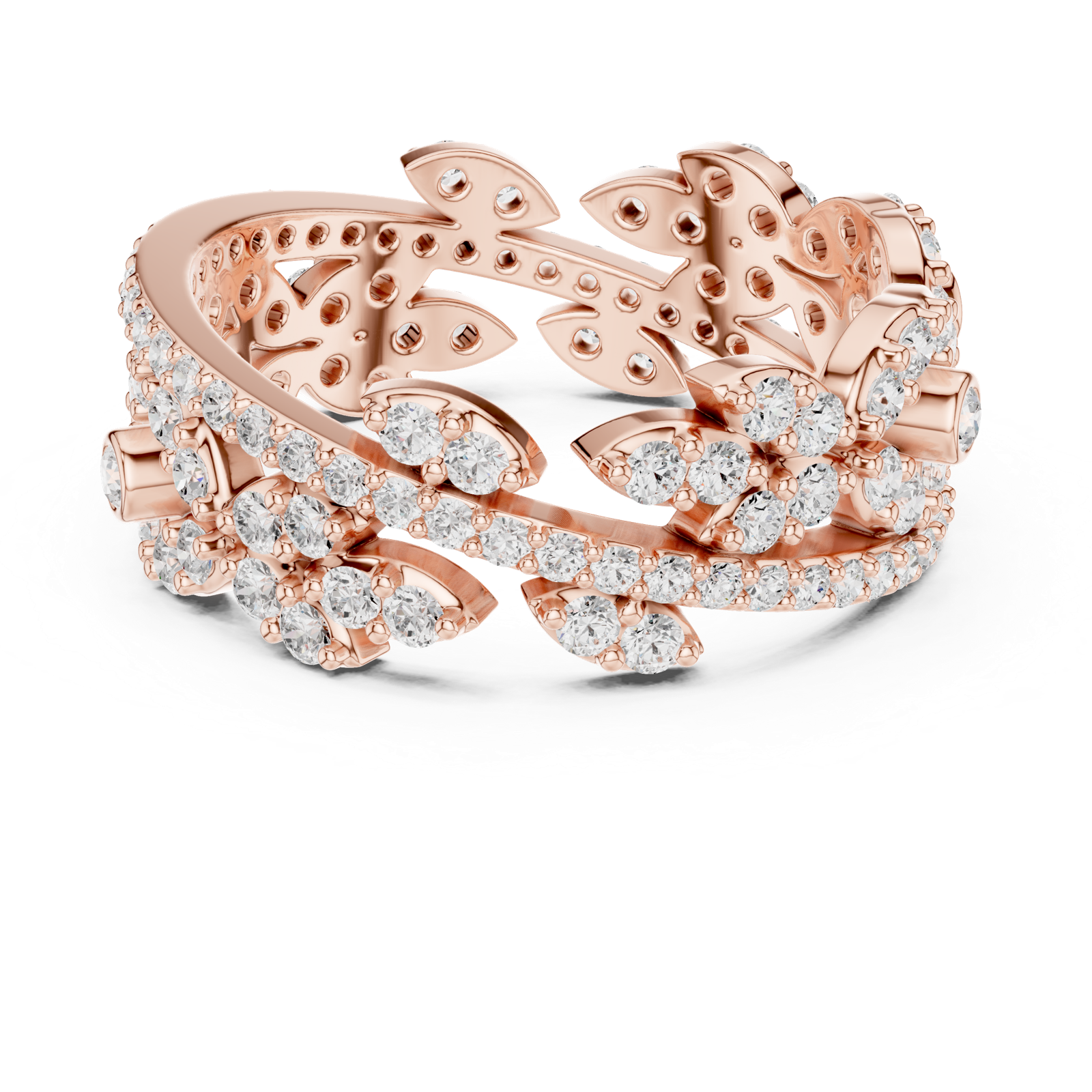 Gold Ring r45, Rose Gold, view 4