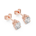 Gold Earrings GER-0363, Rose Gold, view 2