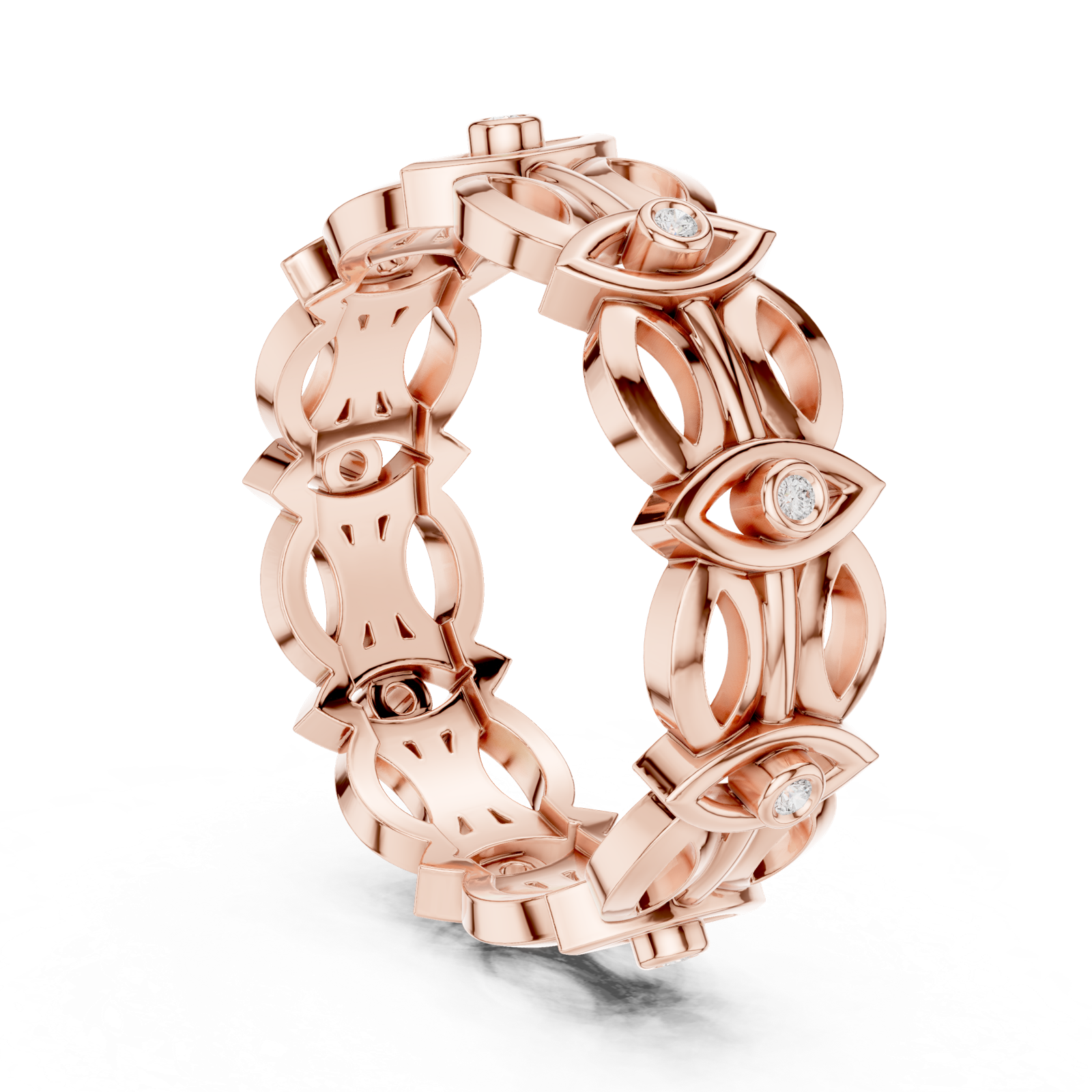 Gold Ring R46, Rose Gold, view 1