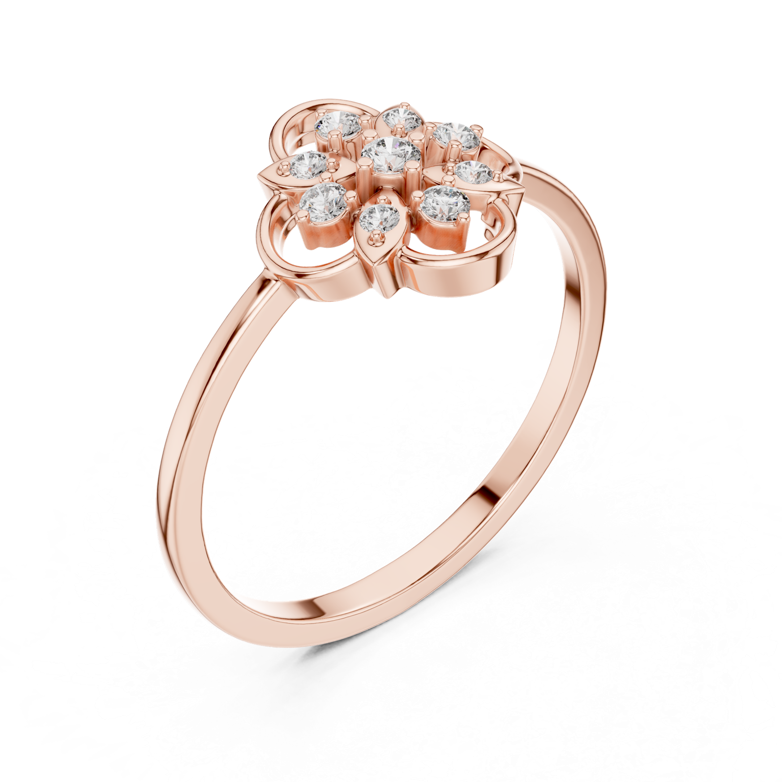 Gold Ring DR-6280, Rose Gold, view 2