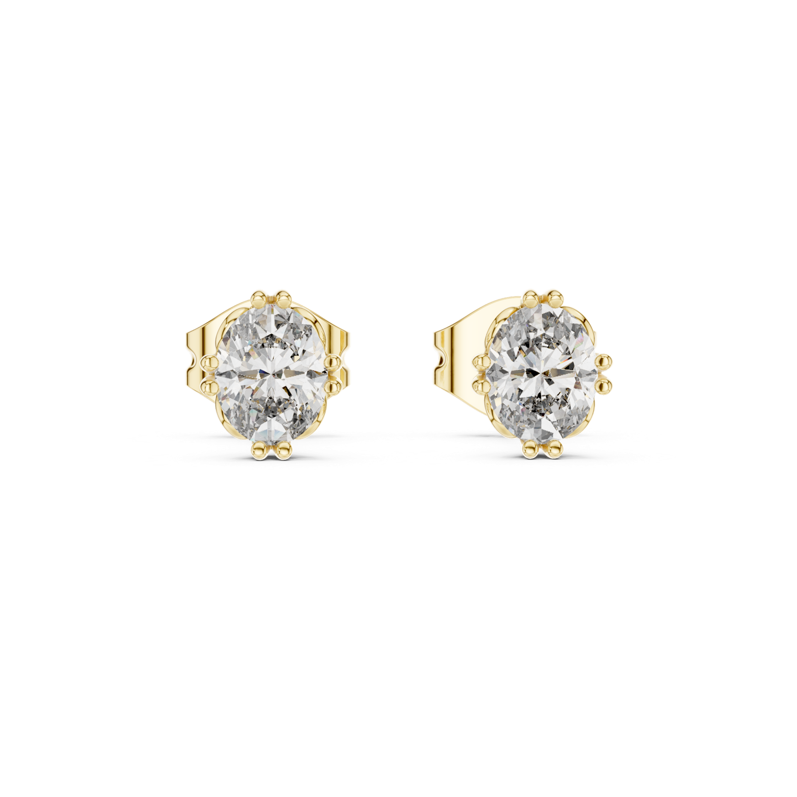 Gold Earrings GER-0365, Yellow Gold, view 4