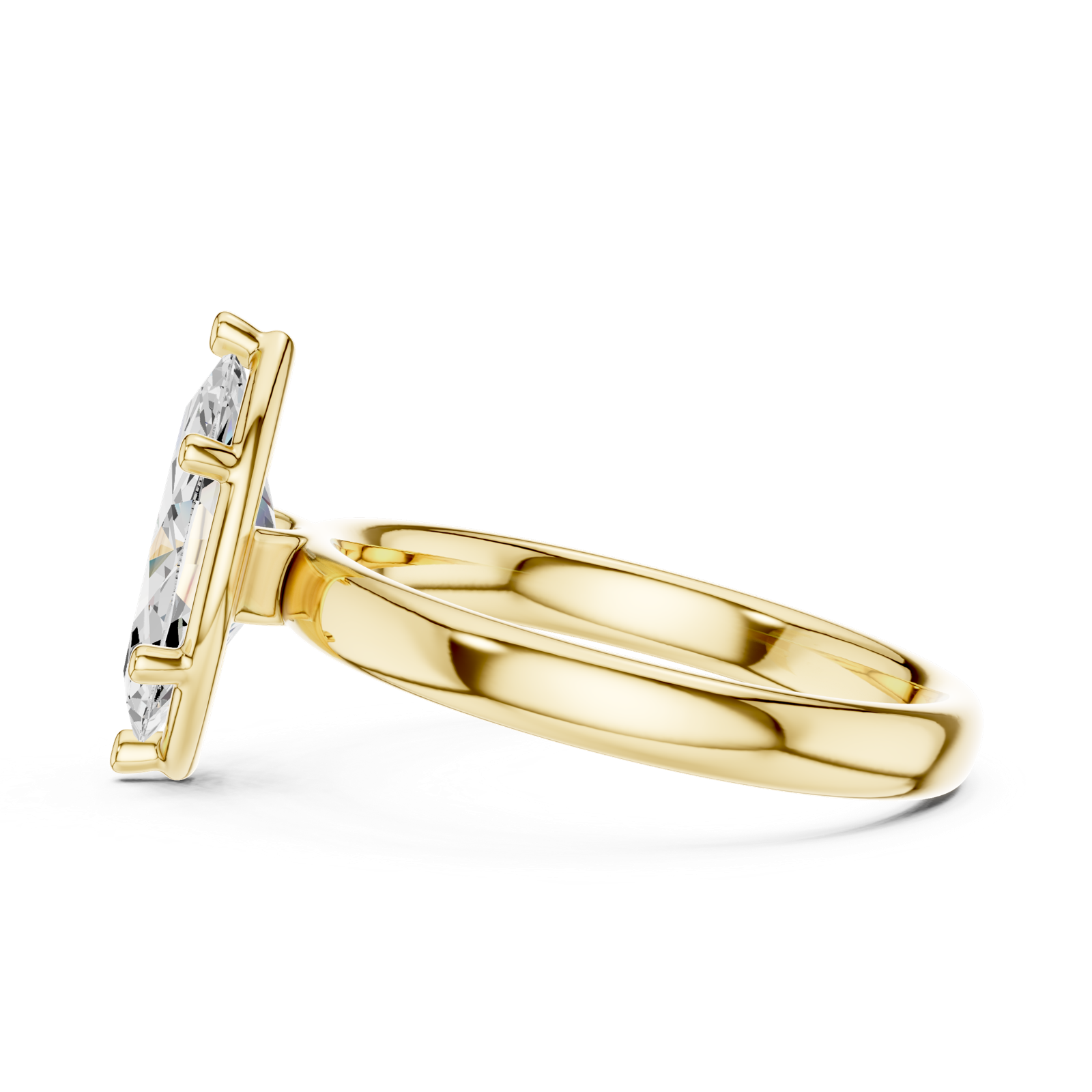 Gold Jewelry L36-10, Marquise center stone, Yellow Gold, view 3