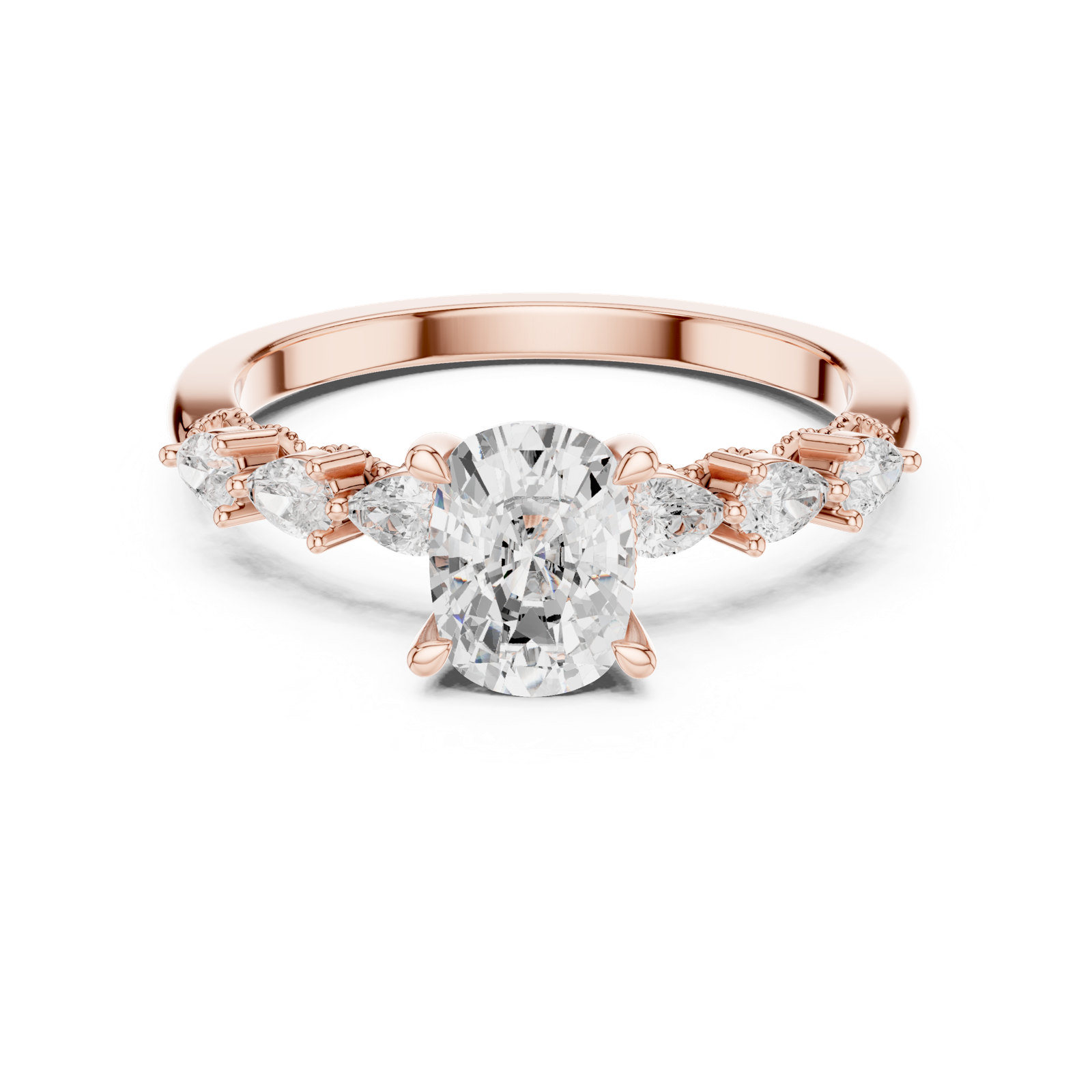 Gold Ring DDLR-907, Rose Gold, view 4