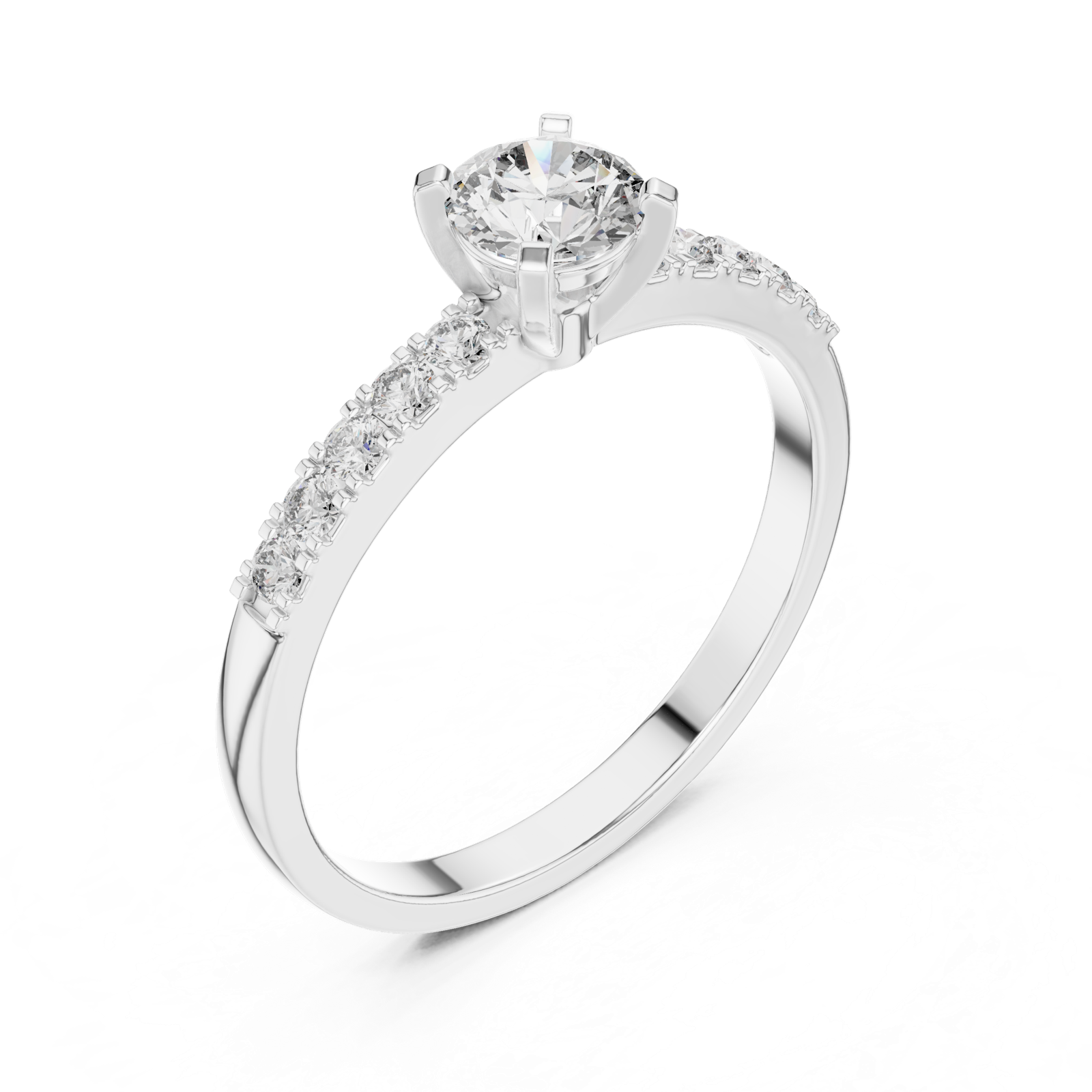 Gold Ring HLR-111, White Gold, view 2